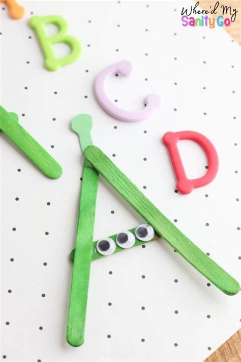 Alphabet Popsicle Stick Craft For Kids Back To School Alphabet Craft