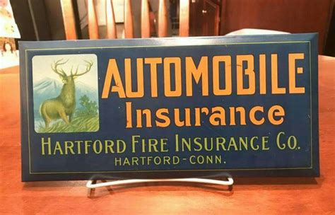Early Original Hartford Automobile Insurance Tin Sign | Vintage tins