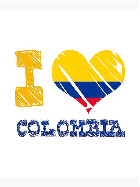 I Love Colombia Vintage Colombian Flag Poster For Sale By