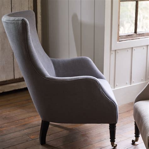 Bromley Wing Back Chair Grey Linen By Rowen And Wren