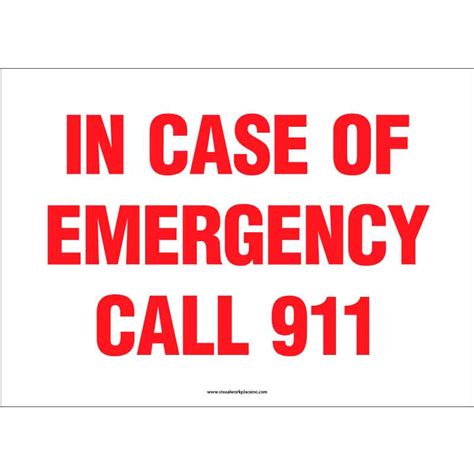 In Case Of Emergency Call 911 Visual Workplace Inc