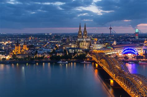 Cologne Skyline After Sunset Breathtaking Places In The World City