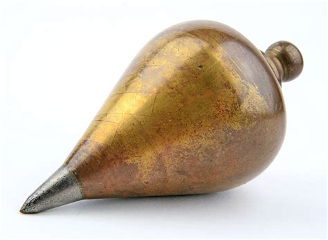 Huge Beautiful Brass Plumb Bob Vintage Vials Antique Tools