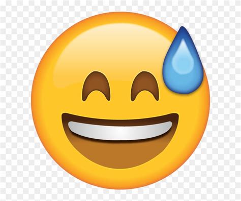 Nervous Sweating Emoji For Kids Smile With Sweat Emoji Free