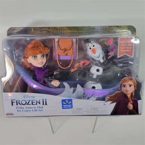 Disney Frozen Ii Petite Anna And Olaf Ice Canoe T Set Doll Figures