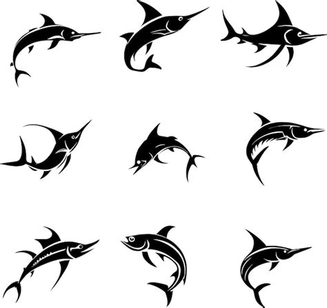 Premium Vector Marlin Fish Vector Silhouette Illustration 2