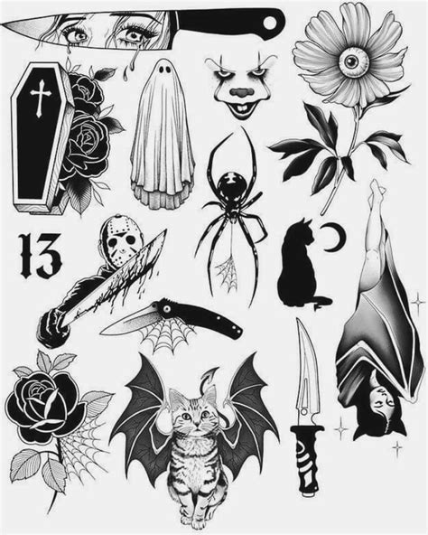 Pin Em Tatto Spooky Tattoos Creepy Tattoos Halloween Tattoos