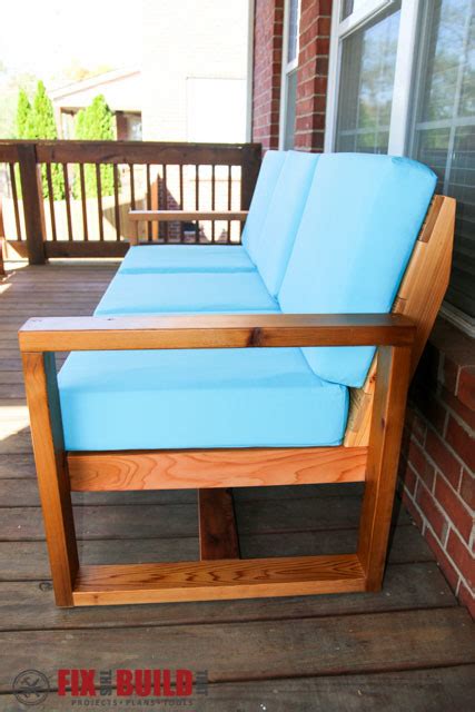 After that is done, stain the wood and place a cushion on it. Ana White | Modern Outdoor Sofa - DIY Projects