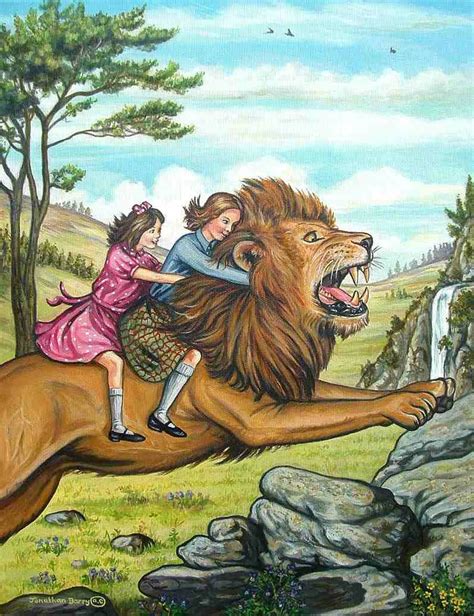 Lucy And Susan Riding On Aslan S Back From The Lion The Witch And The Wardrobe Lion Witch