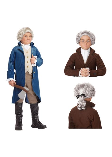 George Washington Boys Costume And Wig Patriotic Costumes