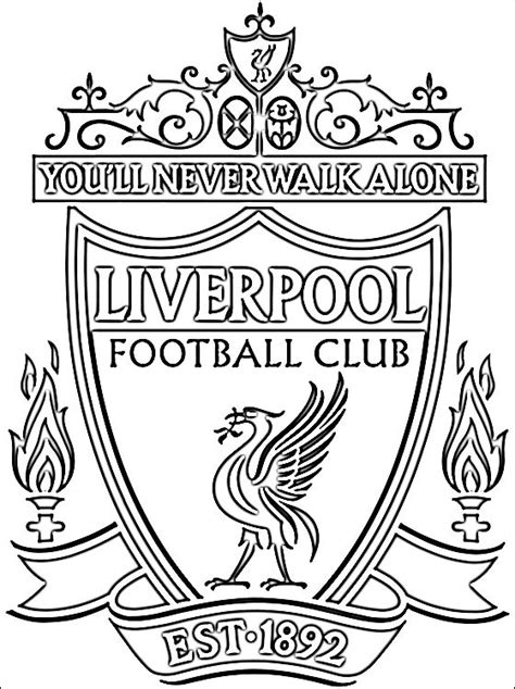 Herb klubu piłkarskiego wypalony ze sklejki z drewniana podstawka. Kolorowanka z logo FC Liverpool | Kolorowanki dla dzieci