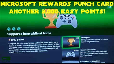 Support A Hero While At Home Microsoft Rewards Punch Card Another