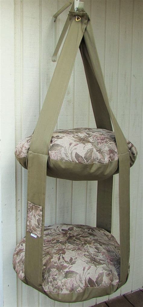Cat Bed Tan Floral And Khaki Double Cat Bed Kitty Cloud Etsy Bed