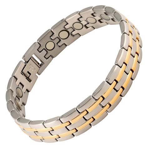 Magnetic Therapy Bracelet Stainless Steel 2 Tone Executive
