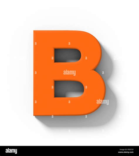 Letter B 3d Orange Isolated On White With Shadow Orthogonal