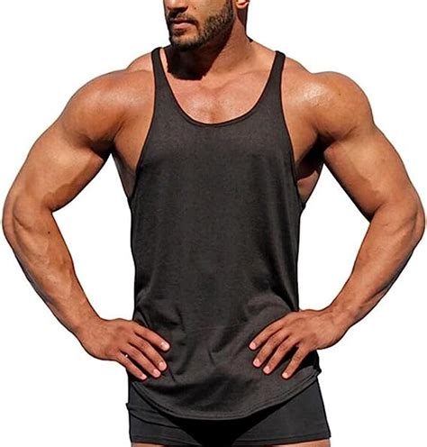 Mens Workout Stringer Tank Tops Training Chest Undershirt Bodybuilding