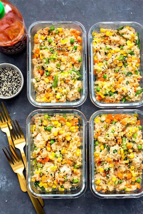 Famous for its flavorful combination of rice, shredded chicken, diced veggies, and scrambled eggs coated in a tasty garlic, ginger, and soy sauce. Instant Pot Chicken Fried Rice Meal Prep Bowls - The Girl ...