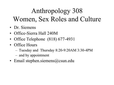 Ppt Anthropology 308 Women Sex Roles And Culture Powerpoint Presentation Id1601386