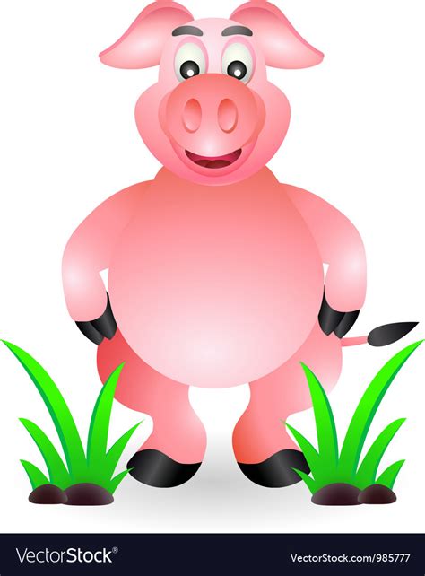 Funny Standing Pig Cartoon Royalty Free Vector Image