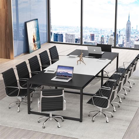 Tribesigns 8ft Conference Table Large Rectangle Shaped Meeting Table
