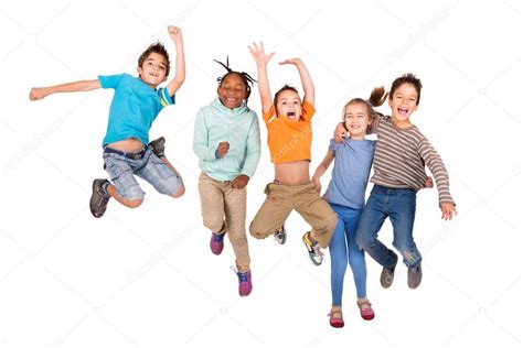 Happy Children Jumping Stock Photo By ©luislouro 111387978