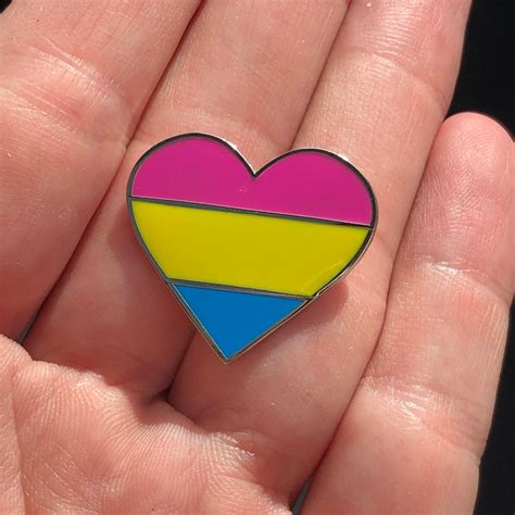 Pansexual Flag Heart Enamel Pin LGBTQ Pride Flag Lapel Etsy