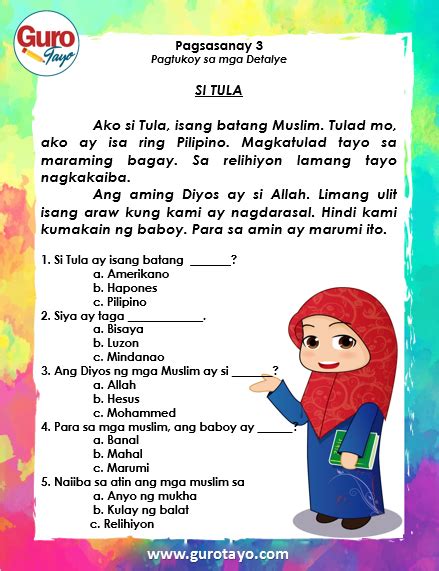 Pagsasanay Sa Filipino Free Printable Worksheets For Filipino Sa