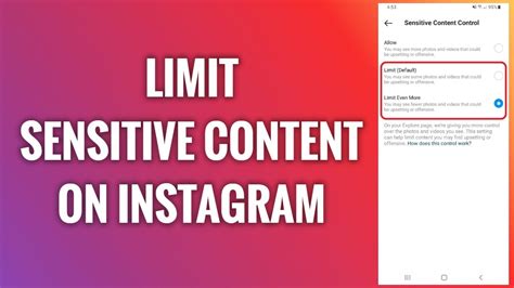 How To Limit Sensitive Content On Instagram Youtube