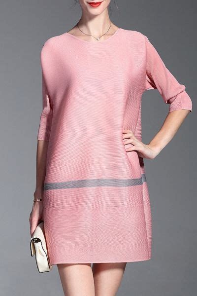Shyslily Pink Loose Pleated A Line Dress Mini Dresses At Dezzal Click On Picture To Purchase