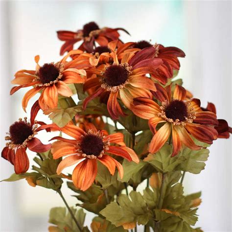 Fall Artificial Coneflower Bush Picks And Stems Floral Supplies