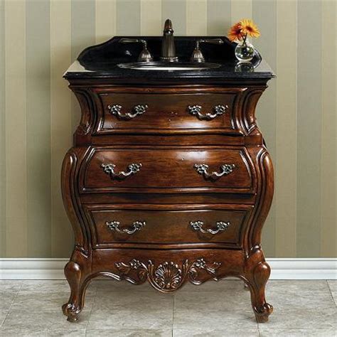 This vanity is completed with open shelves and also drawers to hide all the clutter. A Selection of Ornate Antique Bathroom Vanities for Small ...