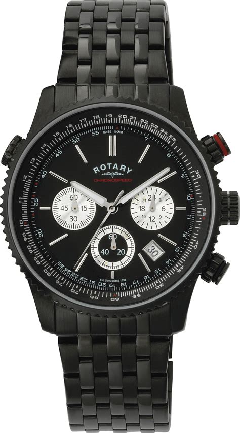 Review Of Rotary Mens Black Chronograph Bracelet Watch
