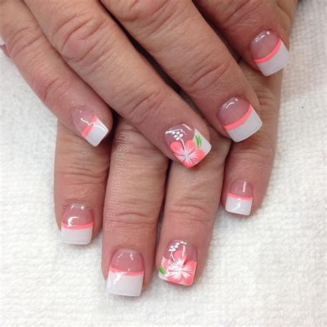 French Tip Acrylic Nails Summer Acrylic Nails Nail Art Summer Summer