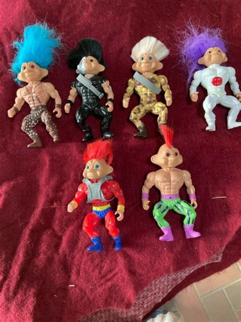 Lot Of 6 Vintage 1992 Troll Force Dolls W 80 Piece Accessory Bundle