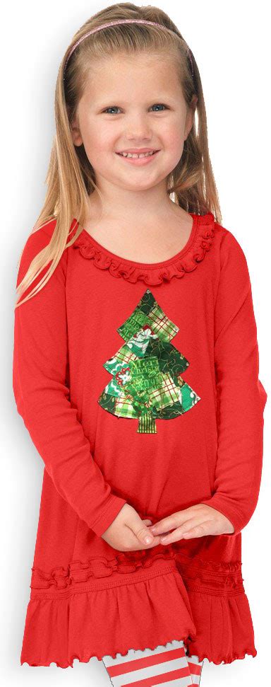 Red And Green Christmas Tree Dress Hip Together