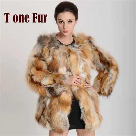 Luxury Real Fox Fur Coat Genuine Good Quality Top Rated Natural Fox Fur