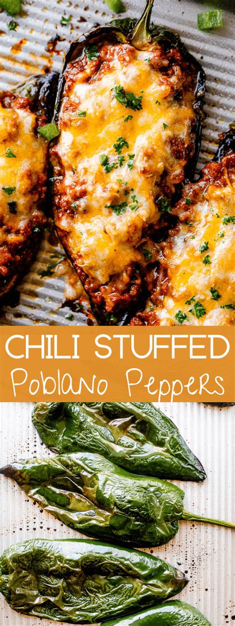 Easy Chili Stuffed Poblano Peppers Recipe Diethood