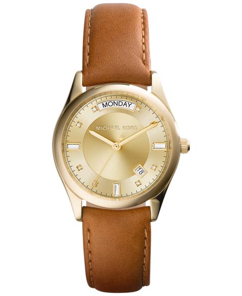 Also set sale alerts and shop exclusive offers only on shopstyle. Michael Kors Women'S Colette Luggage Leather Strap Watch ...