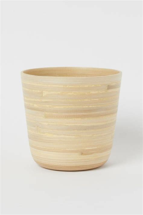 Plant Pot In Bamboo With A Natural Pared Down Look Diameter At Top 6