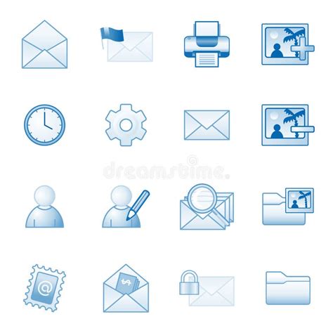 Mail Web Icons Set 2 Blue Series Stock Vector Illustration Of Icons