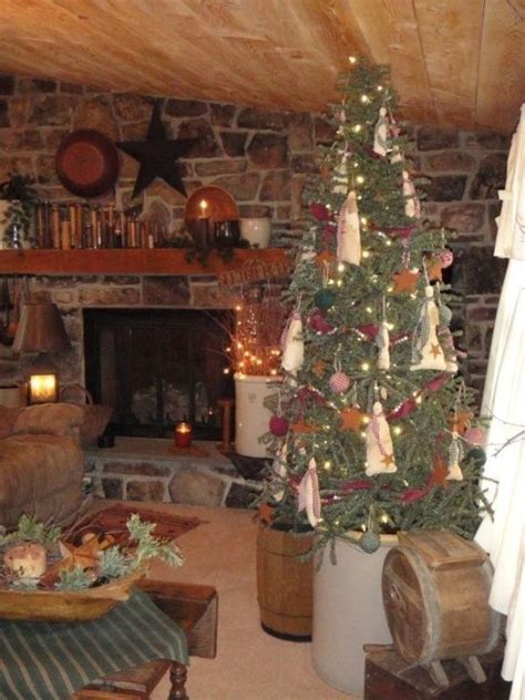 30 Attractive Primitive Christmas Tree Decorations Ideas Decoration Love