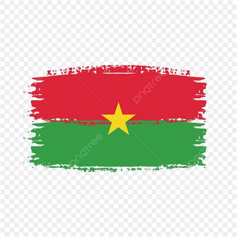 Vecteur De Drapeau Du Burkina Faso Avec Style Pinceau Aquarelle Png