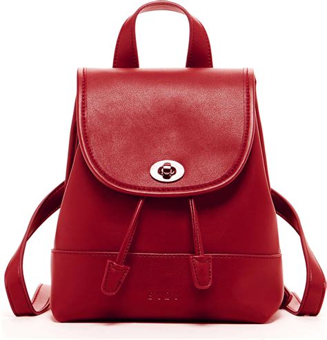 Red Leather Backpack For Women Small Backpacks It Bag Vintage Style