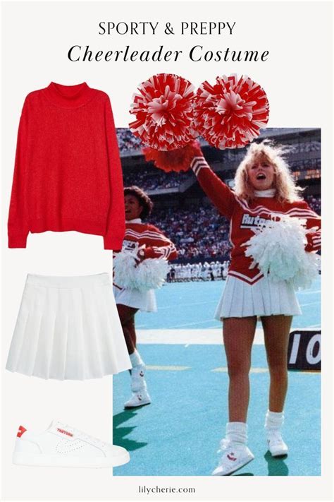 The Cheerleader Costume Is Red And White But Shes Not Wearing Any Shoes