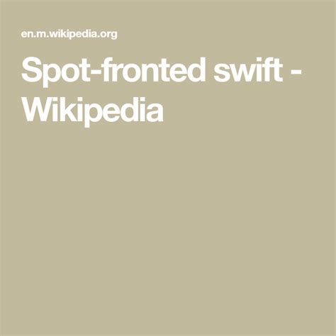 Spot Fronted Swift Wikipedia Swift Spots Wikipedia