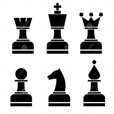 Vector Set Of Chess Figures Stock Vector Illustration Of Black
