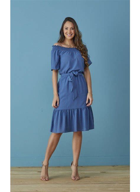 Vestido Iolanda Azul Tat Martello Ponto Celeste Moda Feminina
