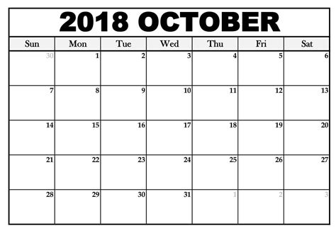 October Weekly Calendar