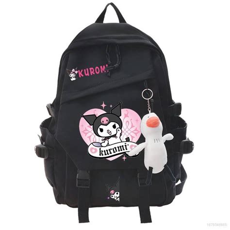 Ag Sanrio Kuromi Backpack For Women Men Student Large Capacity Printing