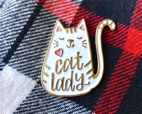 Cat Lady Enamel Pin Cat Pin Cat Enamel Pin Cat Brooch